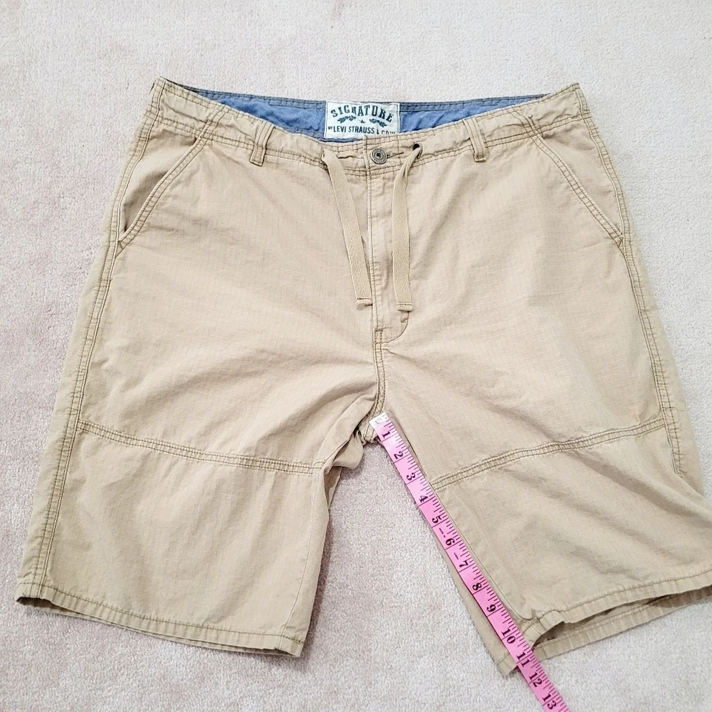 Levi's Signature Mens Size 40 Casual  Utility Chino Flat Front Short 100% Cotton - Picture 6 of 10